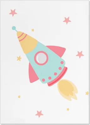 Produktbild von TPFLiving Kunstdruck LW-1326 (OHNE RAHMEN) Poster - Leinwand - Wandbild - Hochauflösender Giclée-Druck, langlebig und hochwertig - Astronaut, Rakete, Planeten und Sterne -  - Größe: 15x20cm
