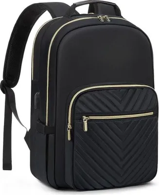 Produktbild von Laptop-Rucksack für Damen – 15,6 Zoll – Wasserdicht mit USB-Anschluss – Geeignet für Arbeit und Reisen