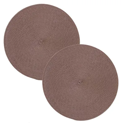 Produktbild von Tischset 2er Set Schoko rund 35 cm Ø Platzset abwaschbar Platzdeckchen