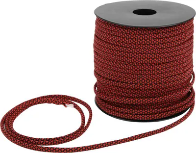 Obrázok produktu pre 50 m, hrúbka 4 mm, 7 žíl, paracord záchranný stan, šnúrka, kempingové lano na pletenie náramkov v prírode, červené a čierne