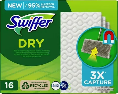 Produktbild von Swiffer – Bodentücher – Trockene Nachfüllpackungen – 16 Tücher - 1 Stück