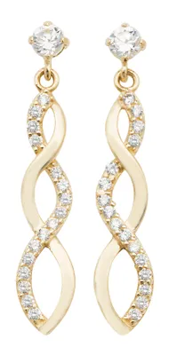 Image de Boucles d'Oreilles Femme Or 375/1000 avec Oxyde de Zirconium - 25mm*5mm; TRS27181