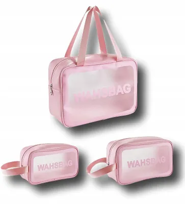 Produktbild von Ebetka Reise-Organizer Set 3 wasserdichte Kosmetiktaschen Rosa