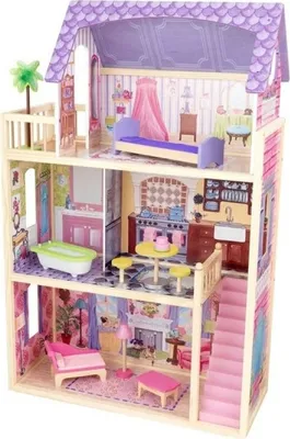 Produktbild von KidKraft Holz Spielzeug Puppenhaus Kayla " Dollhouse " inkl. 10  bunter Möbelstücke; 65092