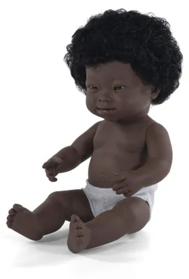 Produktbild von Miniland afrikanisches Mädchen 38cm mit Down Syndrom, 31069