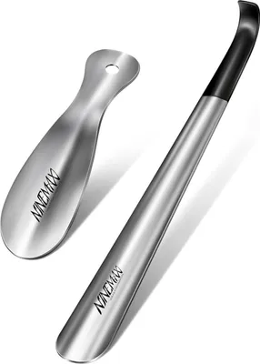 Zdjęcie produktu dla Metalowa łyżka do butów NINEMAX długa i mała w zestawie 2 sztuk do zakładania i ochrony