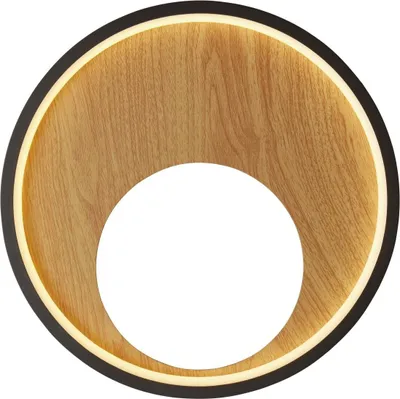 Produktbild von LED Wandleuchte Metall rund Ø 30 cm Schwarz Braun warmweißes Licht 3000 K 316 lm Modern
