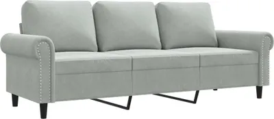 Produktbild von vidaXL 3-Sitzer-Sofa Hellgrau 180 cm Samt