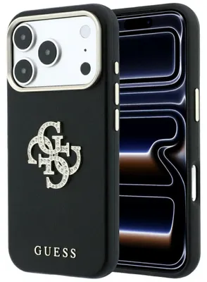 Produktbild von Hülle Guess Smooth & Big Strass für iPhone 18 Pro Max / 17 Pro Max, schwarz