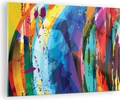 Produktbild von Bilder auf glas - Abstraktion modern - 70x50cm - Glasbilder - Wandbilder - Kunstdruck - zum Aufhängen bereit - Wanddekoration aus Glas - Glas Bilder - Wandbild auf Glas - Einteilig - GAA70x50-3660