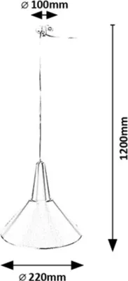 Productafbeelding van Rabalux 72016 Hanglamp met 1 spot, model Felipe, fitting E27, zwart, rond, industriële stijl, diameter 220mm