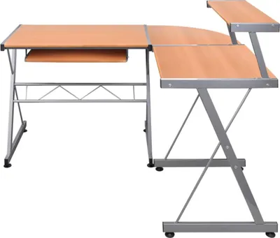Obrázek produktu pro vidaXL Rohový počítačový stůl hnědý 132x112x99 cm Materiál dřevo
