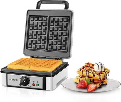 Waffeleisen XXL 1200 W, 4 Waffeln, Antihaftbeschichtung, Weiß