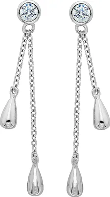 Produktbild von Elegante 925 Sterling Silber Damen - Paar Ohrringe mit Zirkonia - 31mm*5mm; TRS24848