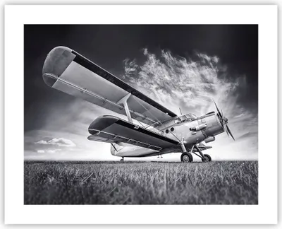 Produktbild von Poster - Poster ohne Rahmen - Flugzeug An-2 Schwarzweiß - 50x40 cm - Wand Bild - Wanddeko - Wandbilder - Kunstposter - Wandposter - Bilder - Kunstdruck - Wanddekoration - Wandbild - P2XAA50x40-4363