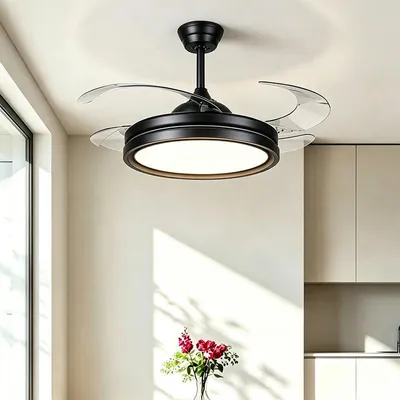 Produktbild von ZELURXX LED Deckenventilator 108 cm, leiser Gleichstrommotor, 6 Geschwindigkeiten, 3 Lichtfarben, Fernbedienung, Sommer Winter Funktion, Schwarz