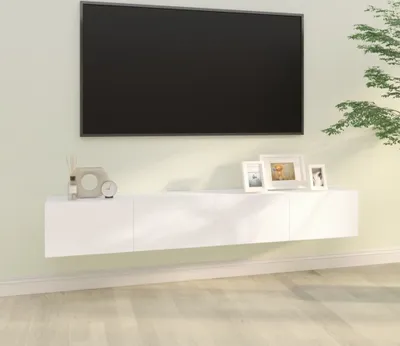 Produktbild von "2026 Promotion" TV-Wandschränke 2 Stk. - TV-Möbel - Weiß 100x30x30 cm Holzwerkstoff - TV-Regal CC27054