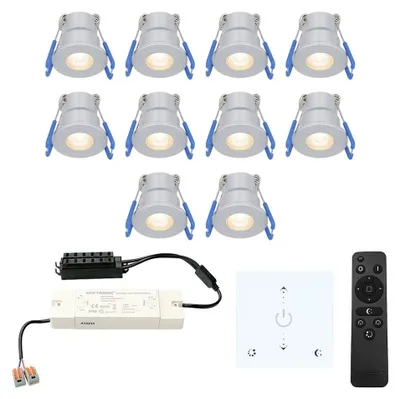 Produktbild von hoftronic Milano Mini LED Einbaustrahler 3W 200lm 2700K IP65 Edelstahl 10er Set