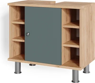 Produktbild von Waschbeckenunterschrank Vicco Fynn Grün/Goldkraft Eiche 60 x 54 cm, Model 37226