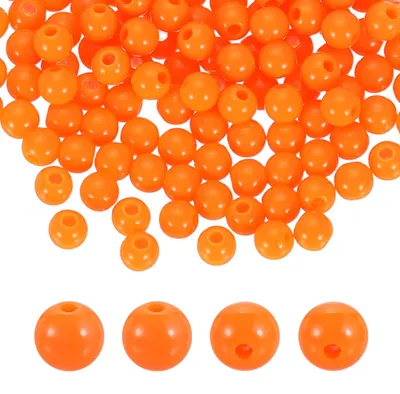 200 runde Acrylperlen orange, 6 mm, 1,9 mm Loch, DIY Schmuck