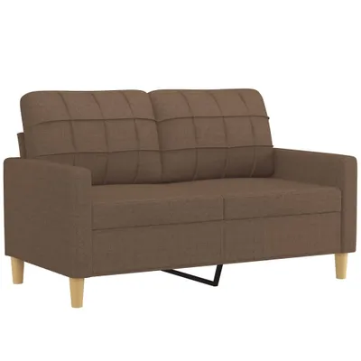 Produktbild von vidaXL 2-Sitzer-Sofa mit Zierkissen Braun 120 cm Stoff