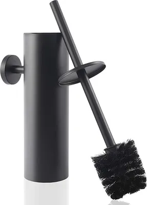 Obrázok produktu pre Súprava držiakov WC kefy z nehrdzavejúcej ocele Držiak WC kefy na stenu WC kefa s montážou na stenu, čierna, 40 cm