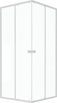 Image de Porte de douche carrée blanc extensible 77 à 90cm de largeur - Verre 5mm - WHITY
