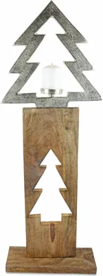Produktbild von Riffelmacher XL Baumsäule mit Baum-Kerzenhalter 70733 - Natur Silber 100x37cm