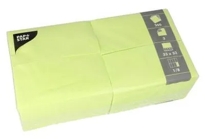 Produktbild von Servietten, 3-lagig 1/8-Falz 33 cm x 33 cm limonengrün