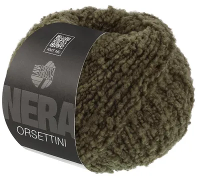 Produktbild von Lana Grossa ORSETTINI (NERA) 50 g Bouclé-Garn aus superfeinen Merinofasern Farbe 013 - Dunkles Graugrün