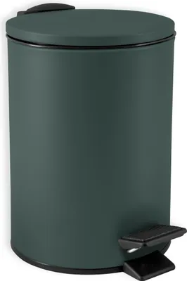Produktbild von Spirella Kosmetikeimer 3 Liter Edelstahl mit Absenkautomatik und Inneneimer "Adelar" Badezimmer Mülleimer Softclose Abfalleimer Dunkelgrün