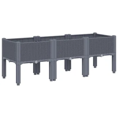 Produktbild von Pflanzkasten mit Beinen Blaugrau 120x40x42 cm PP