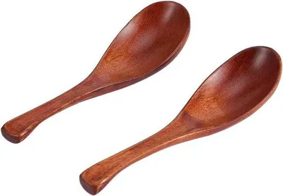Produktbild von 2 Stück Holzsuppenlöffel - Haushaltskochgeschirr Besteck.