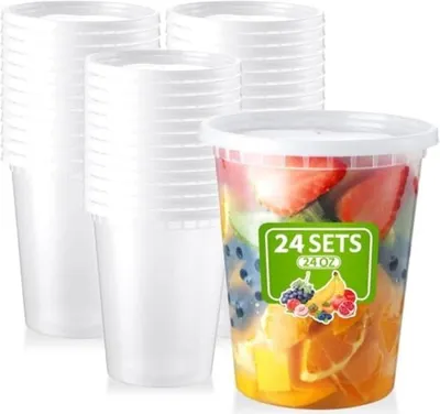 Produktbild von PromoHome® 24-teiliges Vorratsdosen-Set – Luftdichte Kunststoffbehälter für Küche und Gefrierschrank, 7,2 l