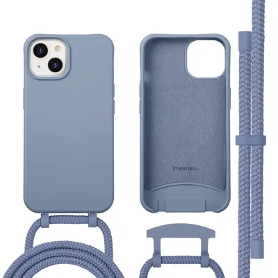 Immagine prodotto di imoshion Cover posteriore colorata con catena rimovibile per cellulare e MagSafe iPhone 14 - Ash Blue