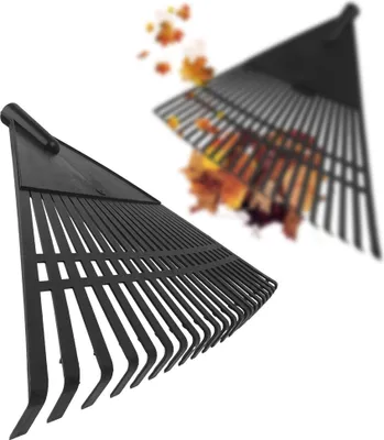 Produktbild von BAUSTER® Fächerbesen Kunststoff aus Polypropylen Breite: 55 cm Gartenrechen Rasenrechen Harke, Robuster Rechen , Laubrechen aus Kunststoff ohne Stiel