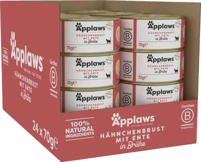 Productafbeelding van APPLAWS Natuurlijk kattenvoer: Kipfilet met eend - Natvoer voor katten - 70g