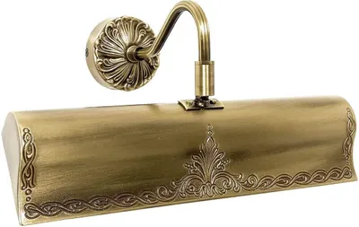 Produktbild von Bilderleuchte Messing massiv 31 cm breit in Bronze hell glänzend E14 2-flammig Jugendstil