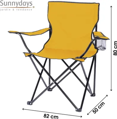 Produktbild von Sunnydays Campingstuhl Klappstuhl Armlehnstuhl Faltstuhl 25277 gelb