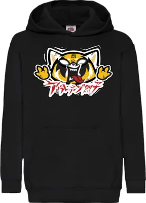 Obrázek produktu pro Dětská Mikina S Kapucí Aggretsuko 02, 7-8 Jahr - 128 / Černá