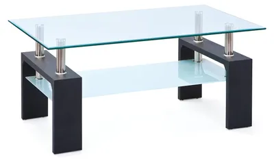Couchtisch aus Glas, schwarz, 100 x 60 x 45 cm