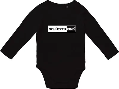 Produktbild von Hellweg Druckerei Unisex Body Schützenkind Modern Geschenk Jungen und Mädchen Strampler Black Größe 80  Baumwolle Fairtrade Schützenkind Modern M