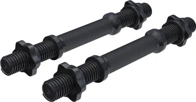 Produktbild von GORILLA SPORTS® Kurzhantelstangen - 2er Set, Länge 35cm, Ø 30mm, mit 4 Sternverschlüsse, Griff gerändelt, Verchromt, Schwarz - Hantelstangen, Kurzhantel, Hantelgriffe