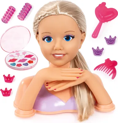 Produktbild von Bayer Design 90025AC Frisierkopf, Schminkkopf, Styling Kopf mit Haarzubehör, Händen, Make-up 25 cm