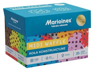 Produktbild von Marioinex Midi Konstruktionsklötze, 120 Teile, für Kinder ab 2 Jahren, fördern die Motorik