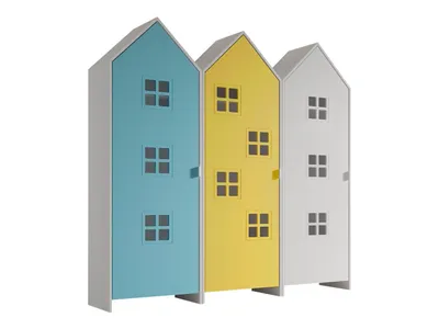 Schrank Casami Bruges 37 x 172,8 x 171,3 cm MDF Blau Gelb Weiß
