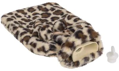 Produktbild von Warmflasche - Panthermuster / Leopardenmuster - braun - 2 l - Plusch - mit Hulle - Warmflasche