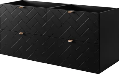 Obrázek produktu pro Koupelnová skříňka, černá se zlatou rukojetí, 120 x 57 x 46 cm