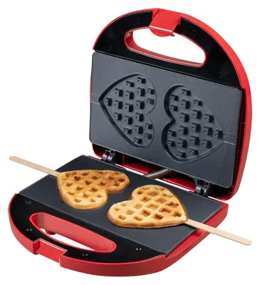 Immagine prodotto di Ferro per waffle a forma di cuore, per preparare 2 waffle