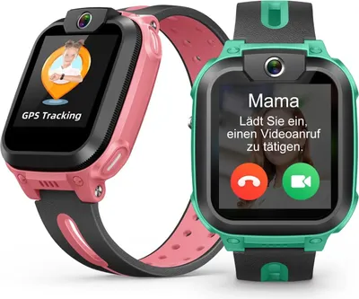 Produktbild von Smartwatch für Kinder, 1,3-Zoll-Touchscreen-Telefon mit langlebiger Video- und Telefonanruffunktion, IPX8 wasserdicht (grün)